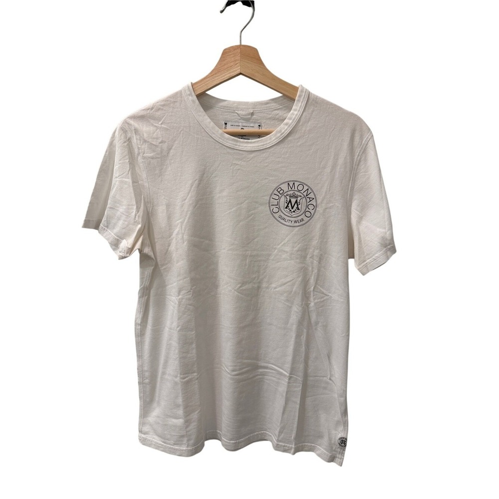 Club Monaco + Reigning Champ White Short Sleeve Logo Tee